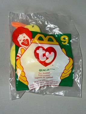Quacks the Duck TY Teenie Beanie Baby #9 1996 McDonald’s Happy Meal Toy Vintage